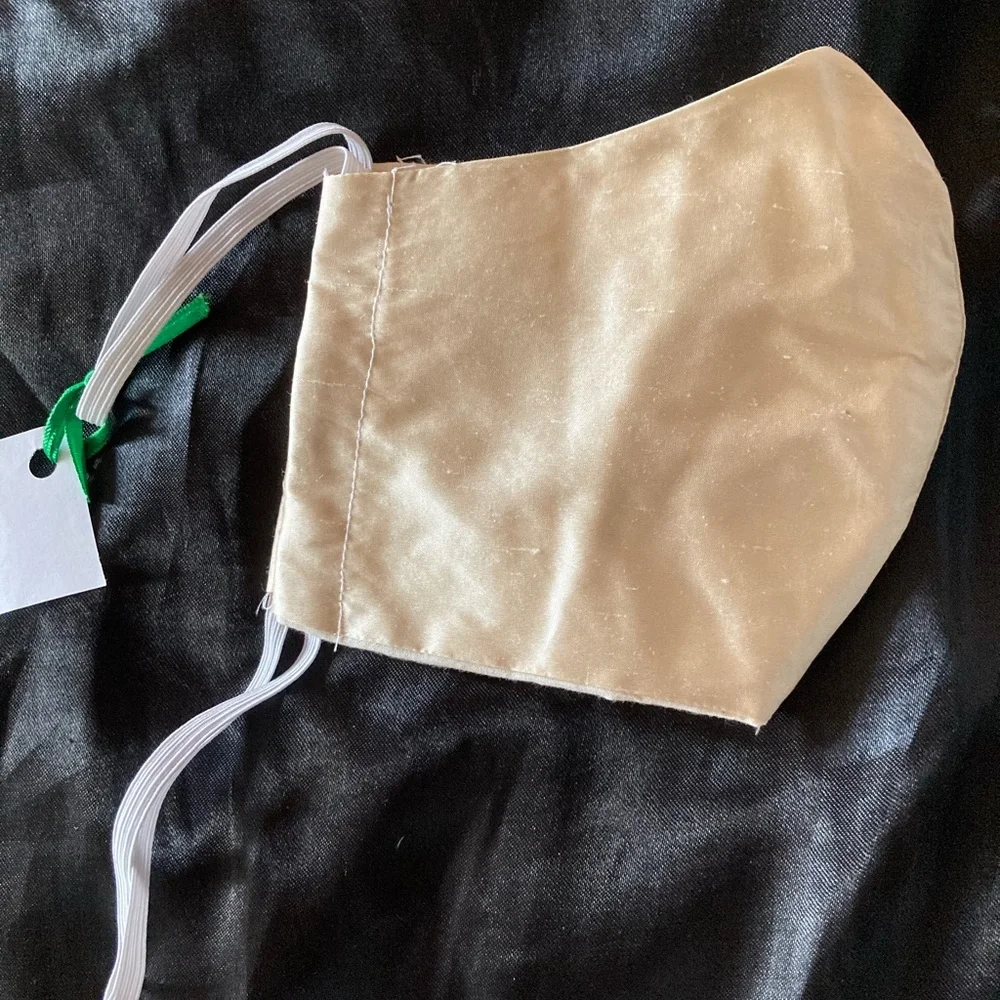 Custom Made 100% Silk Shantung Face Mask NWT